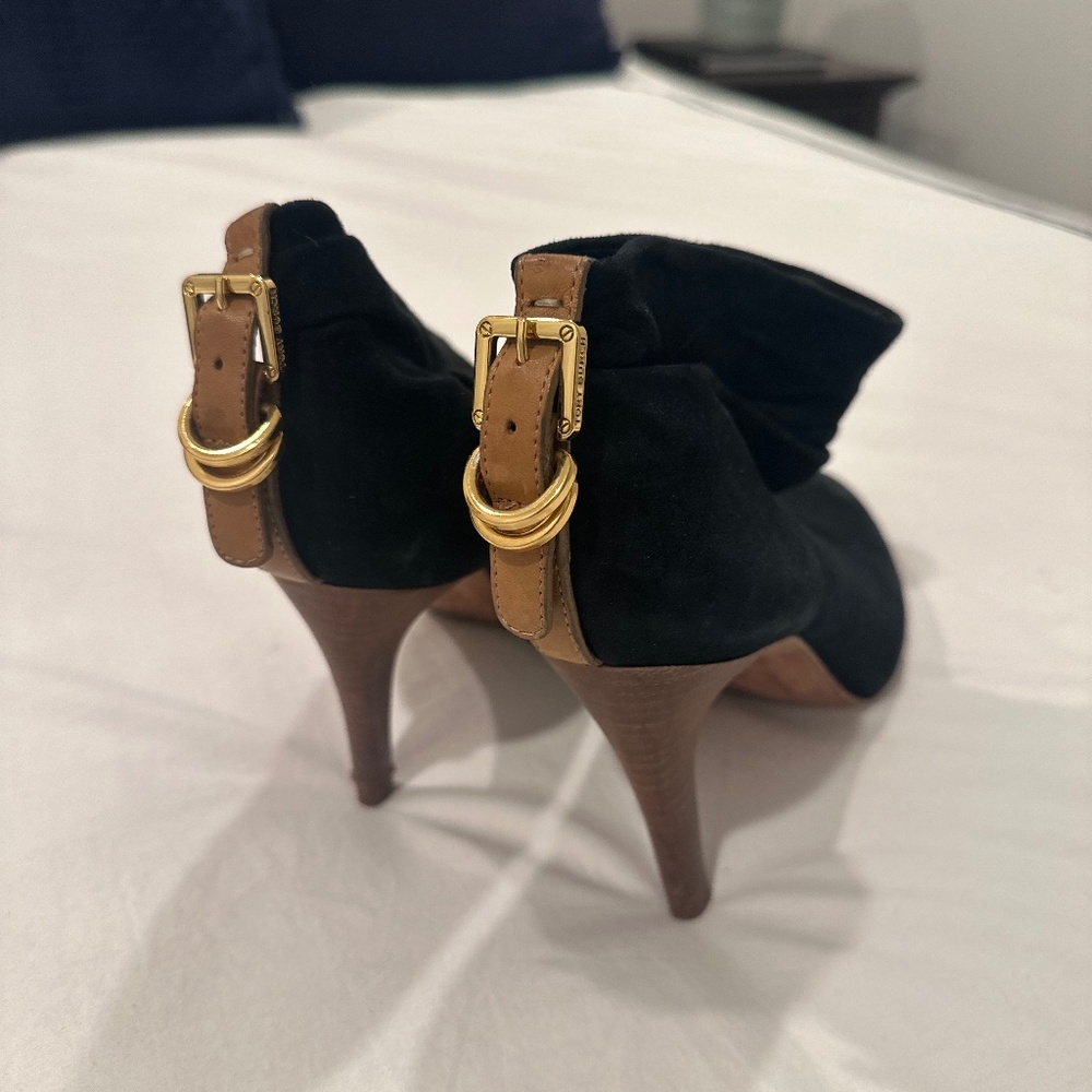 Tory Burch Ankle Boot Stiletto Black Suede Size 6.5M